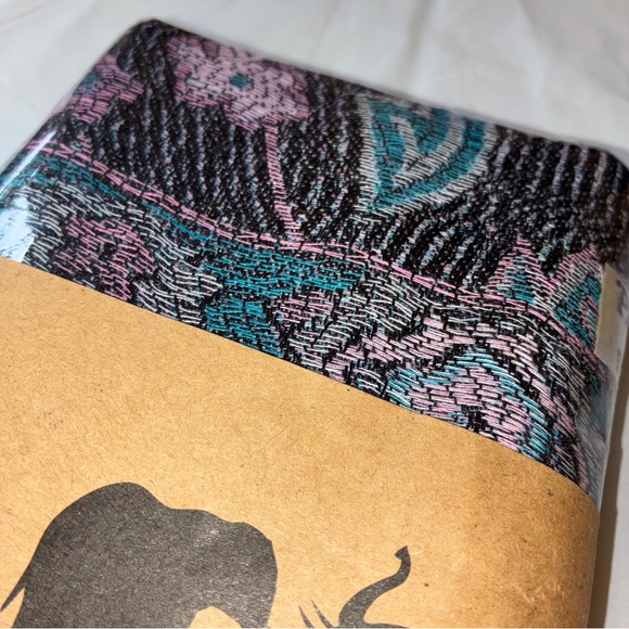 Thailand Silk & Cashmere Scarf - Black with Teal & Pink Paisley - Picture 5 of 5
